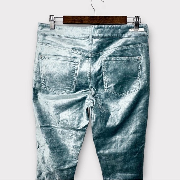 Anthropologie Pilcro & the Letterpress Teal High Rise Skinny Velvet Pants -Sz 29 - Picture 8 of 13
